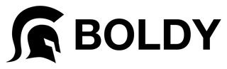Black logo with a stylized helmet on a white background